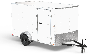 white enclosed cargo trailer studio image