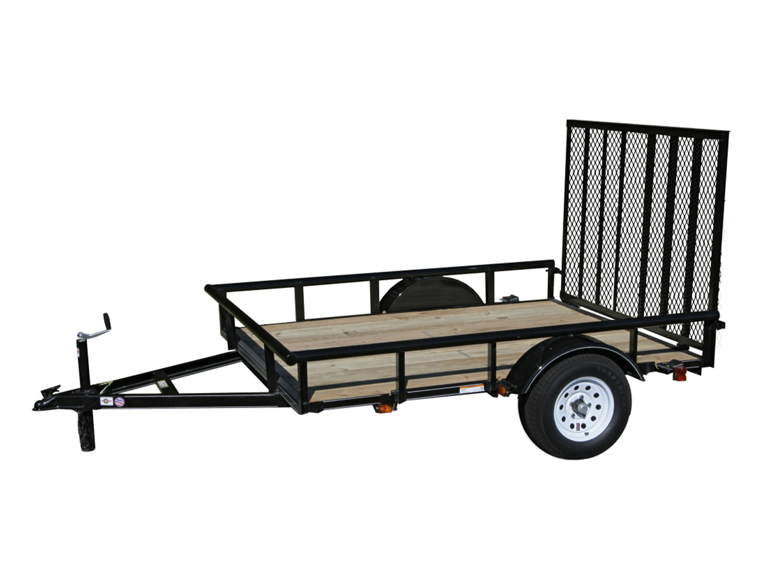 2.4K Pipe Top Rail Utility Trailer with wood floor and gate