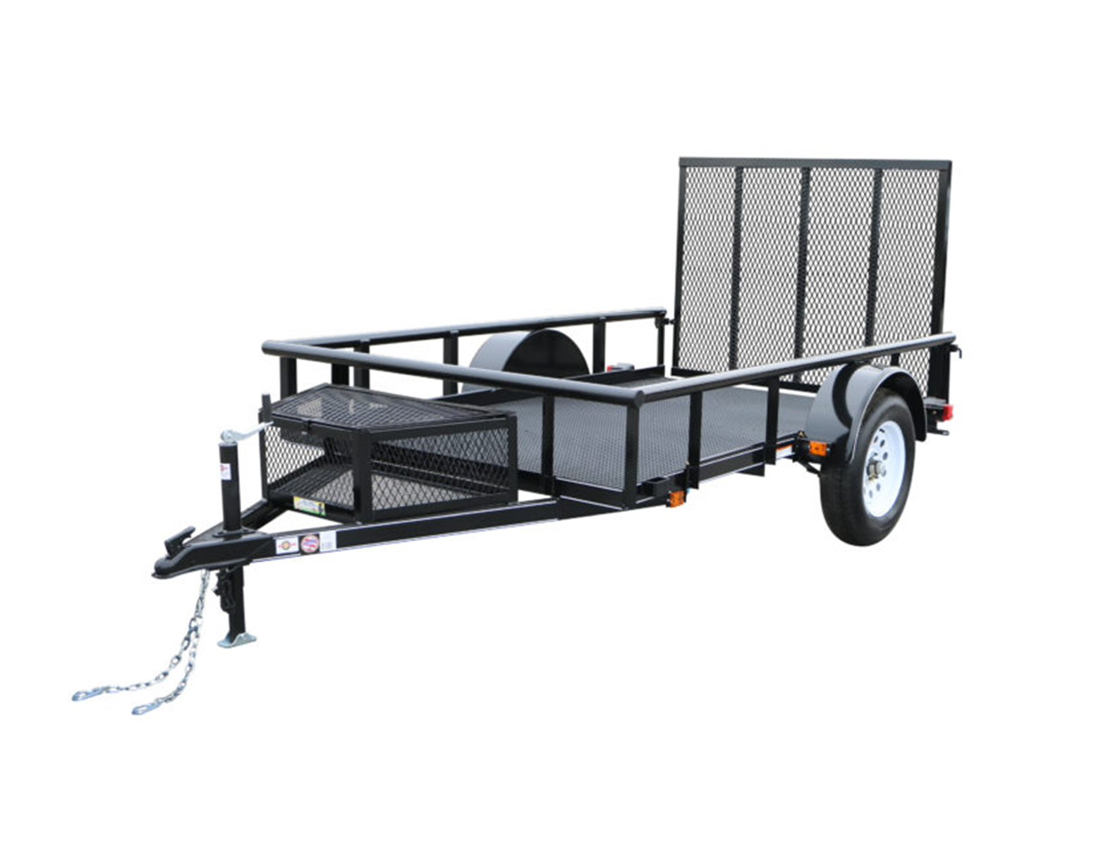 3K Pipe Top Rail Utility Trailer with mesh floor and gate