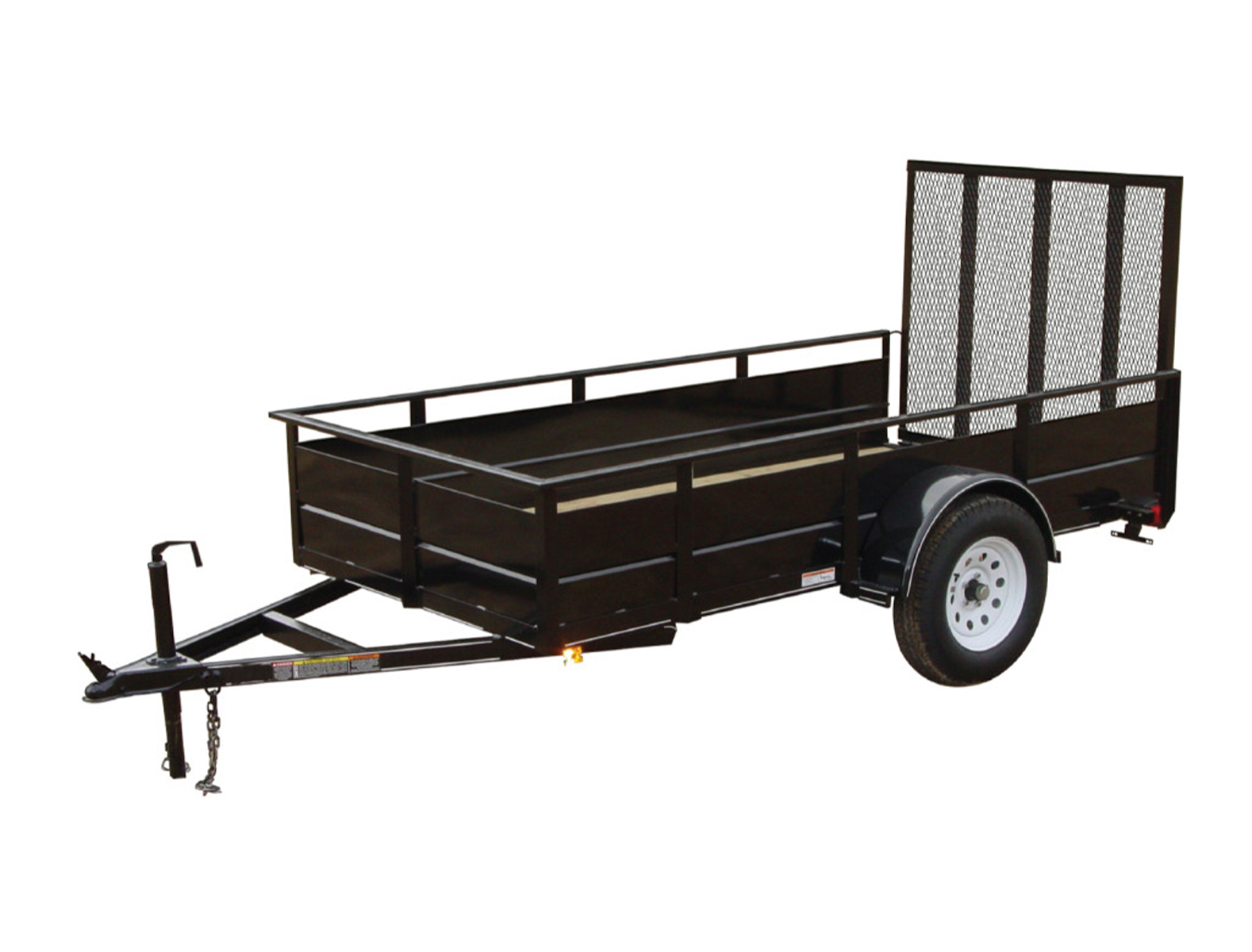 5x8 3K Steel Side Utility Trailer with wood floor and gate