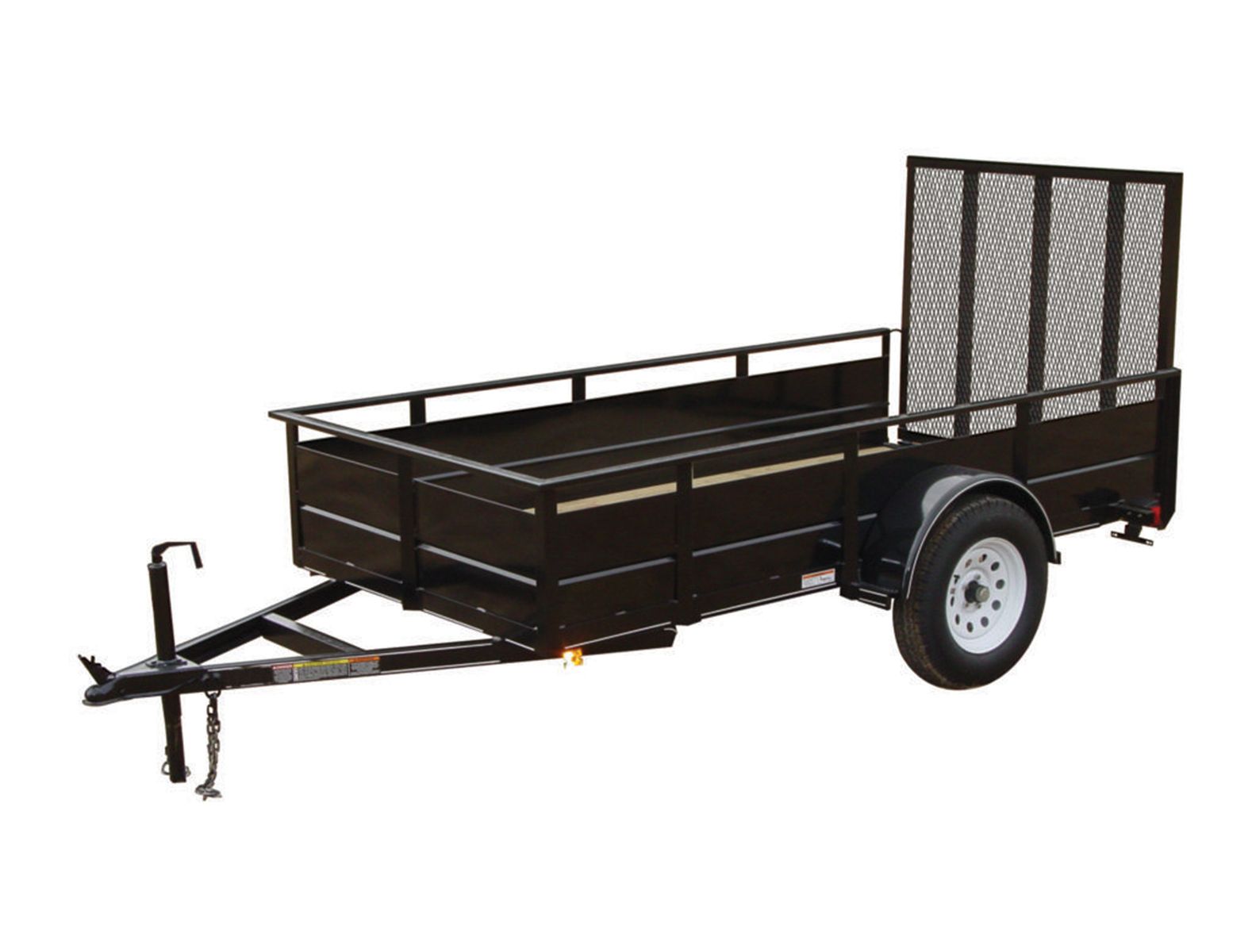 5x8 3K Steel Side Utility Trailer with wood floor and gate