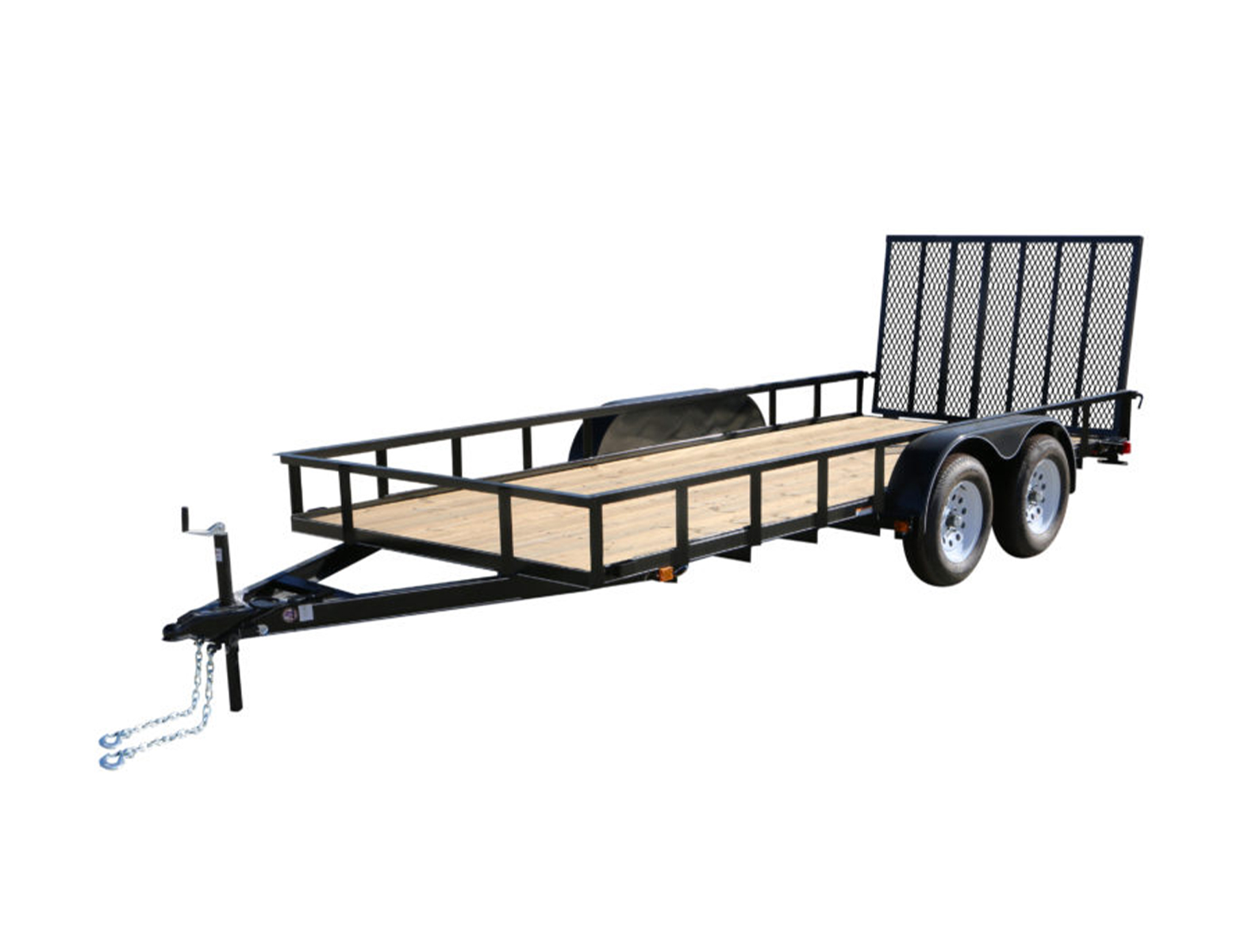 7K Tandem Axle Utility Trailer with wood floor and gate