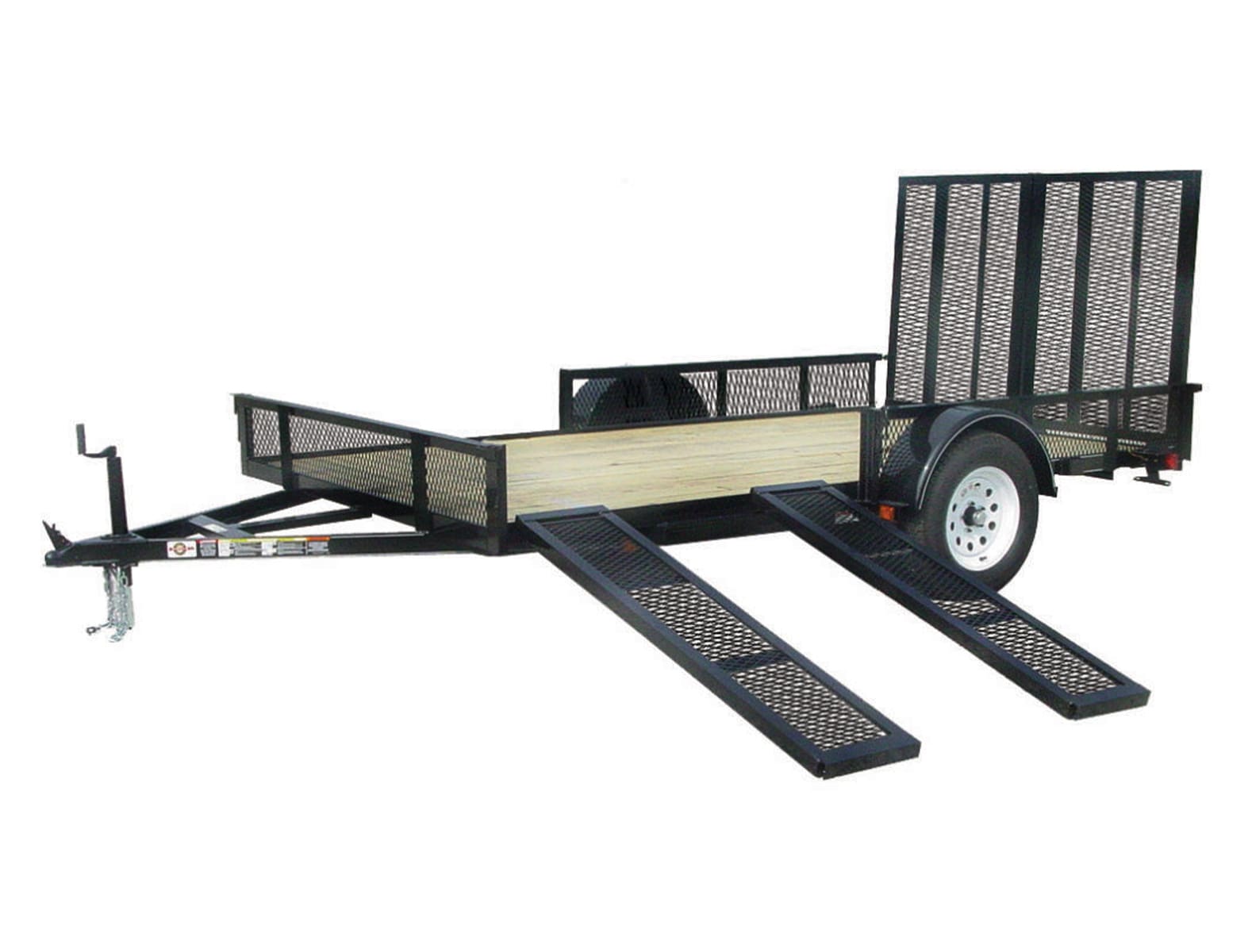 3K ATV Side Load Utility Trailer with wood floors and side vehicle ramps