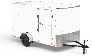 white enclosed cargo trailer studio image