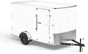 white enclosed cargo trailer studio image